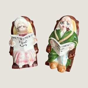 VTG Leffton Retirement Fund Banks Pair – Grandma Grandpa Japan w/ Stoppers